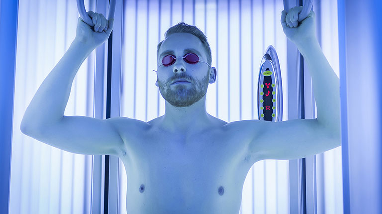 Bronceado con rayos UVA vertical